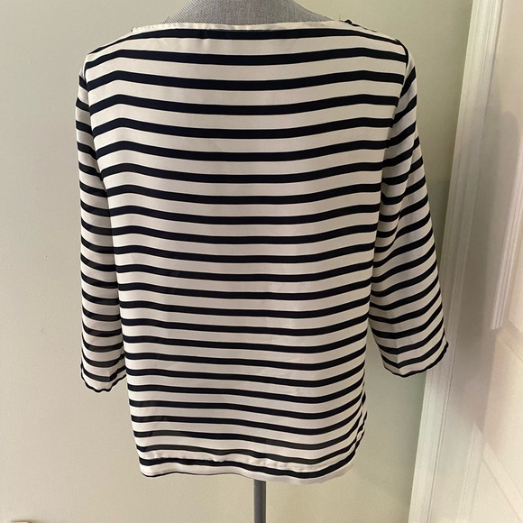 Zara Basics Blue and White Striped Blouse - Picture 4 of 5
